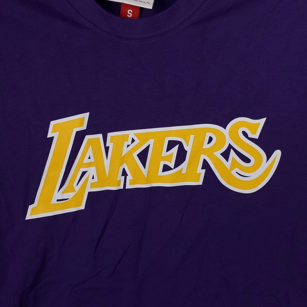 LA Lakers Mitchell & Ness NBA Small Shirt Embroidery Patch on Sleeve Purple NWT - Picture 3 of 10